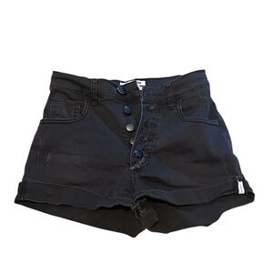 One teaspoon Black High Waist Denim Shorts with Rolled Hem
